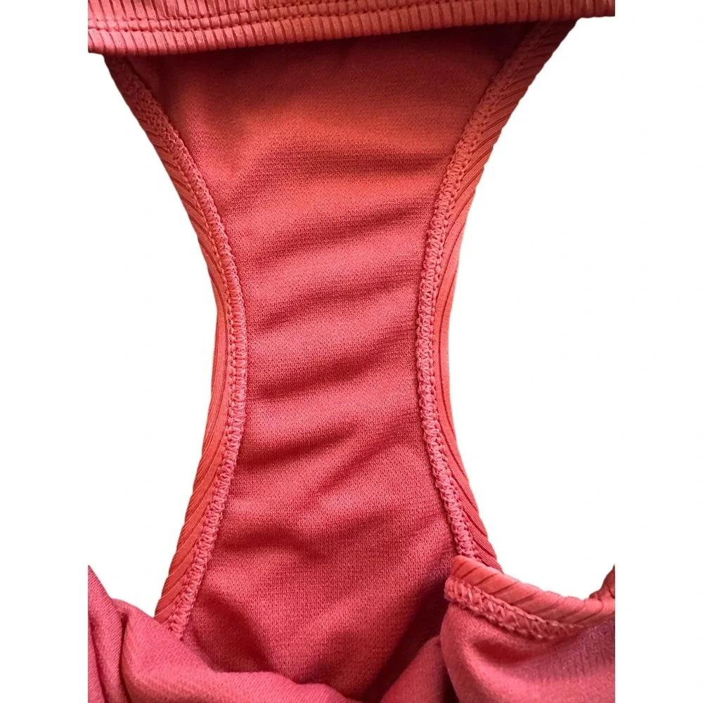 Time and Tru Ribbed Bikini Set Burnt Orange Large Top Medium Bottom 2 Piece Swim